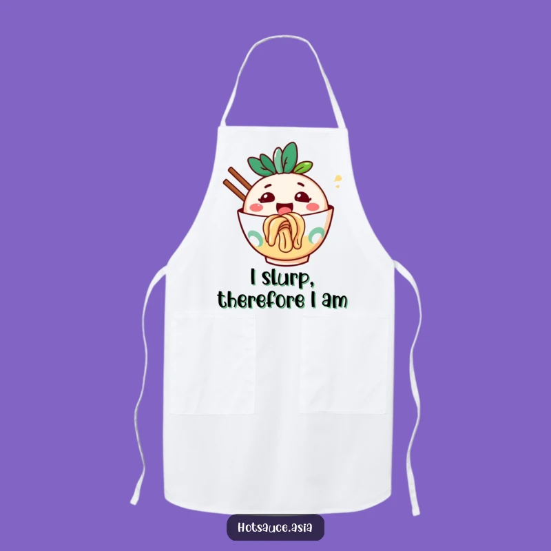 Funny Ramen Bowl Apron: Cheerful Noodle Slurper Kitchen Wear Gift
