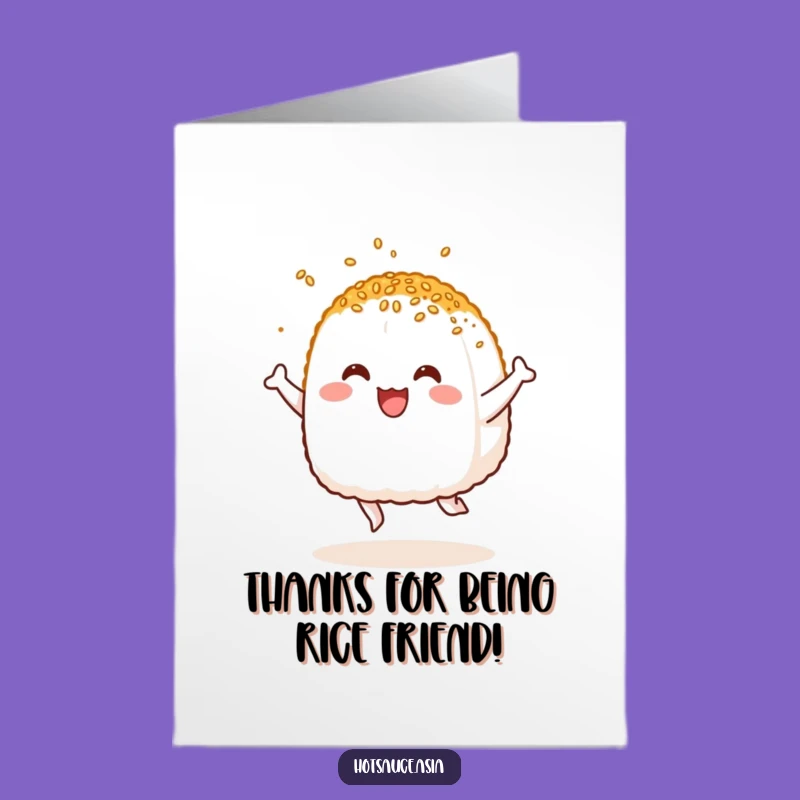 Free Printable Thank You Card: Leaping Onigiri - Downloadable Gratitude!