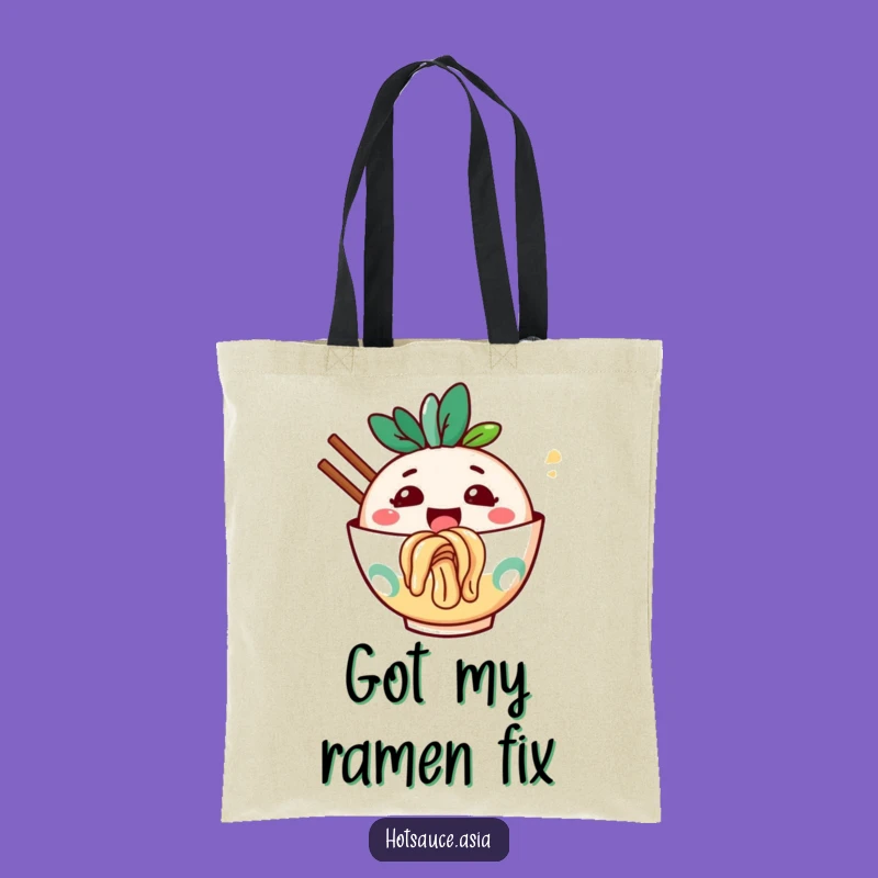 Funny Ramen Bowl Tote Bag: Cheerful Noodle Slurper Carry-All Gift